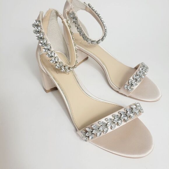 Badgley Mischka Jewell Bejeweled Bronwen Dress Wedding Prom Formal Shoes 7.5 - Picture 3 of 11